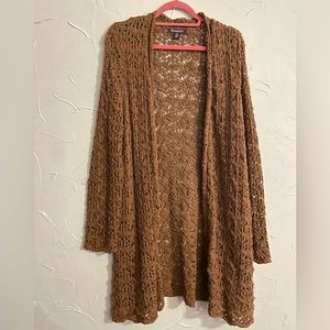 Crochet long cardigan open front sweater